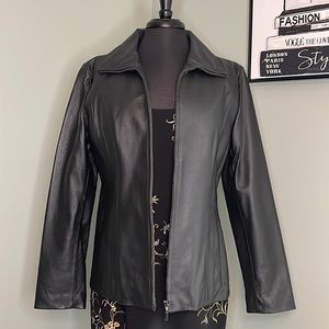 East 5th Elegant Women’s Black Genuine Leather Jacket Size Medium